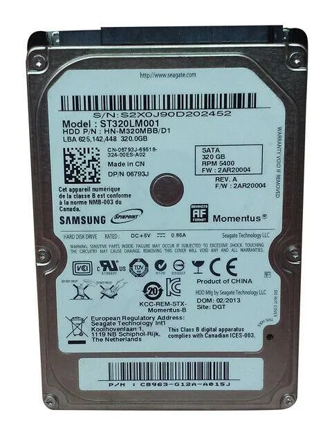 SAMSUNG SAMSUNG SpinPoint M8 ST320LM001 320GB 2.5" SATA 5400RPM laptop hard drive — product photo