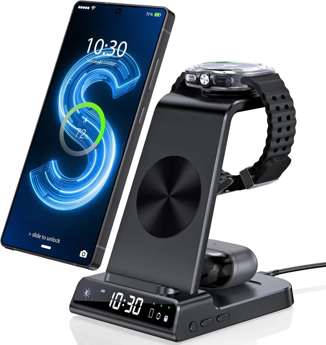 FLEANE FLEANE 3-in-1 Wireless Charging Station with Clock — product photo