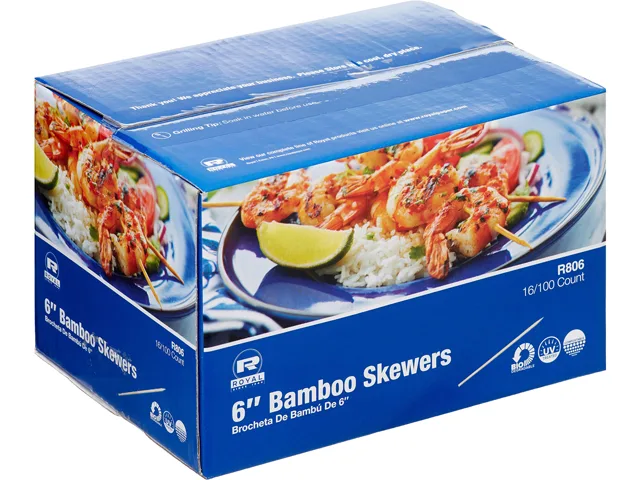 Royal Paper Royal Paper RPP R806 Bamboo Skewers 6" 19200/Carton — product photo