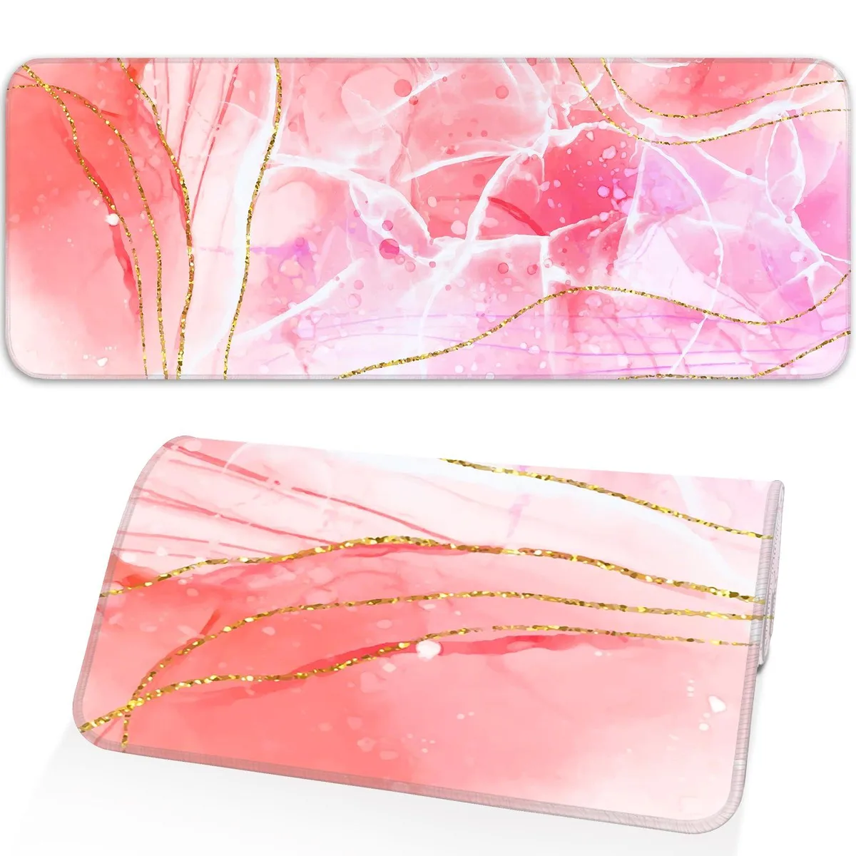 KEHIPI KEHIPI Mouse Pad Pink Marble 31.5 x 11.8 in — product photo