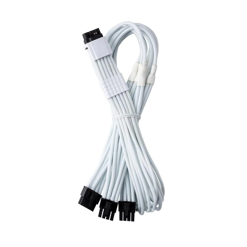 CableMod CableMod C-Series Pro ModFlex 12V-2x6 Cable Corsair Type 4/3 Black White 16-pin Quad 8-pin 60cm — product photo