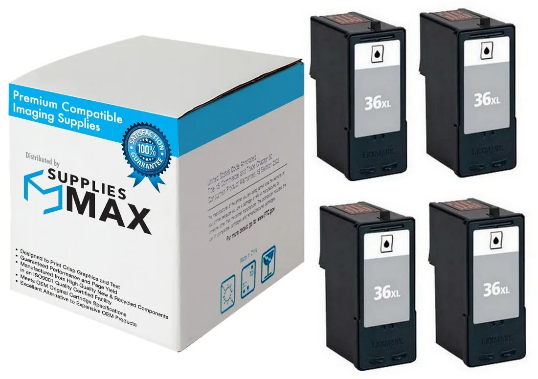 SuppliesMax SuppliesMax 18C2236_2PK Black High Yield Inkjet 4 Pack — product photo