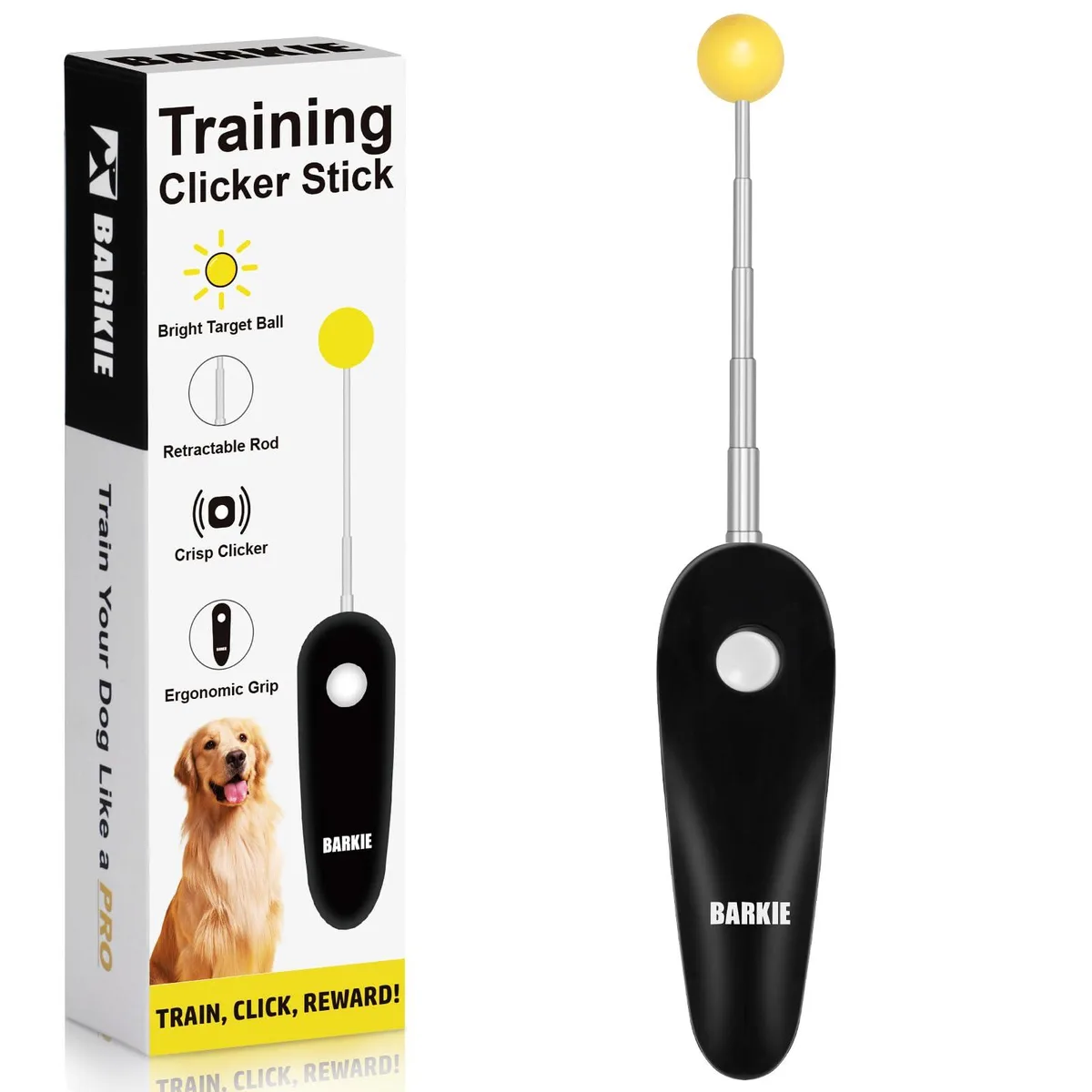  BARKIE Dog Training Clicker with Target Stick Black 2.9 x 4.3 x 15.1 in — product photo