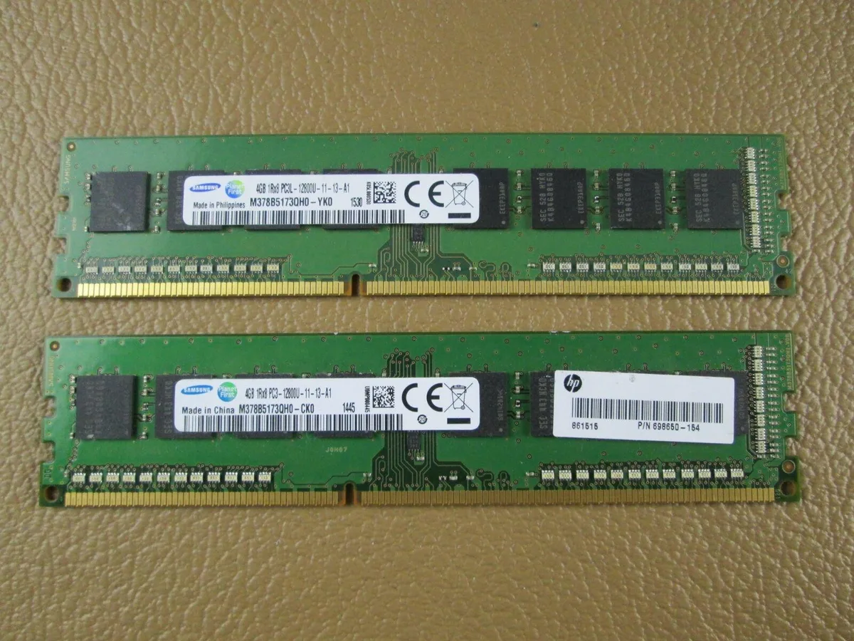 SAMSUNG SAMSUNG 2x4GB PC3-12800U-11-13-A1 1Rx8 Desktop RAM — product photo