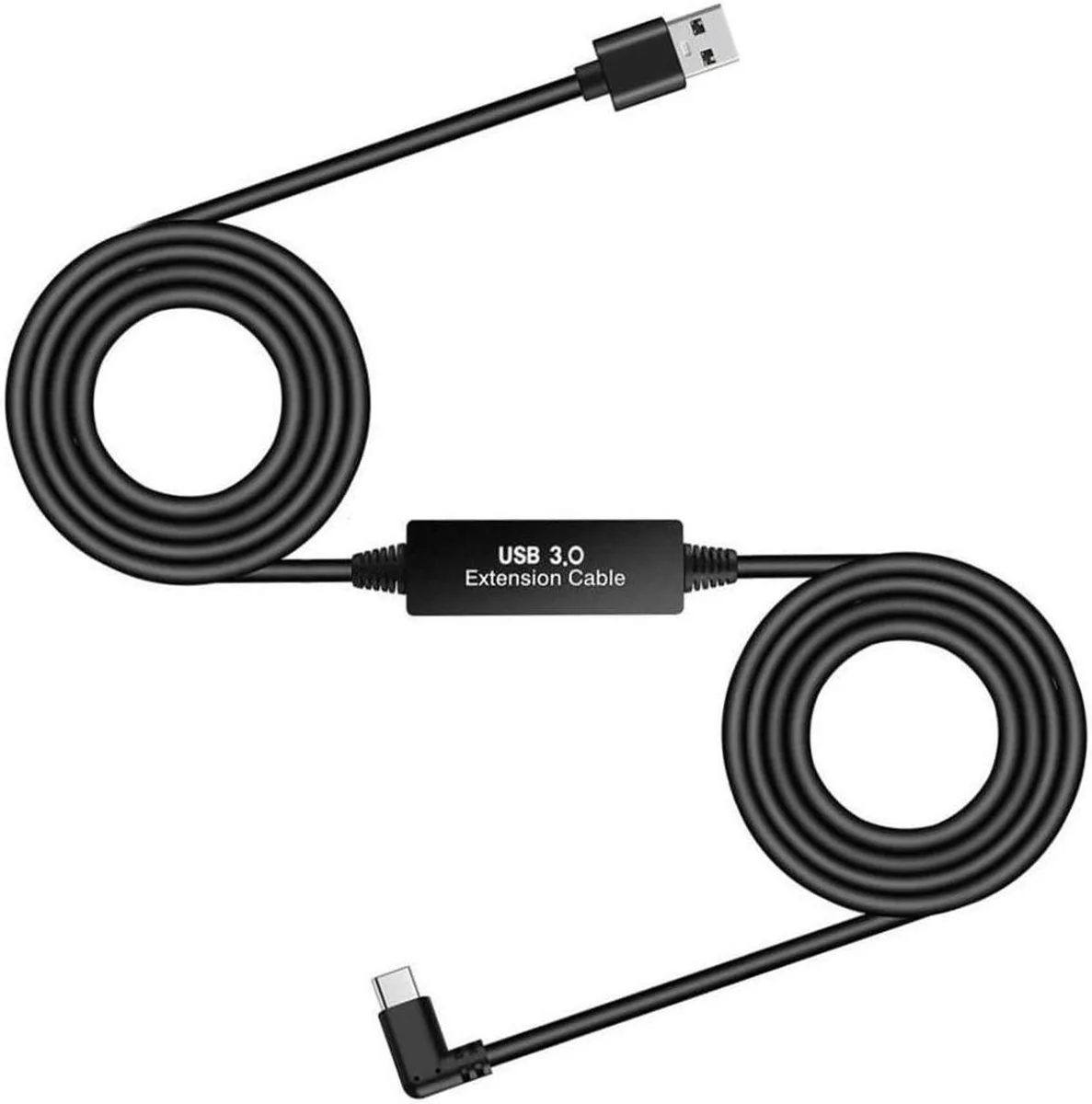 Black 16ft USB 3.2 Gen 1 cable with USB-C and USB-A connectors