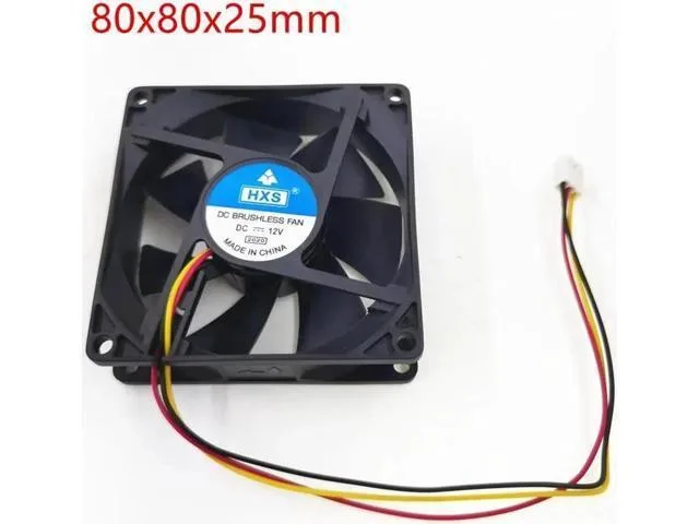 LORDWORLD LORDWORLD 80x80x25mm 12V PC Cooling Fan Ball Bearing 3 Pin 2Pin Connector — product photo