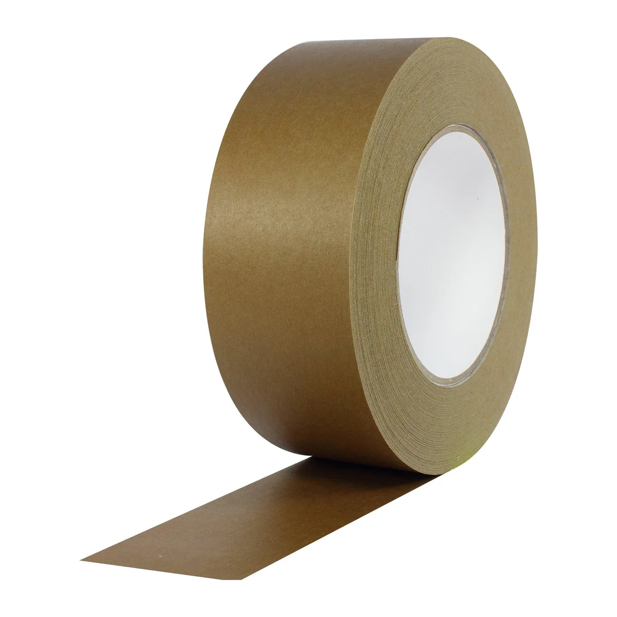 Roll of dark brown flatback tape on a core, two inches wide