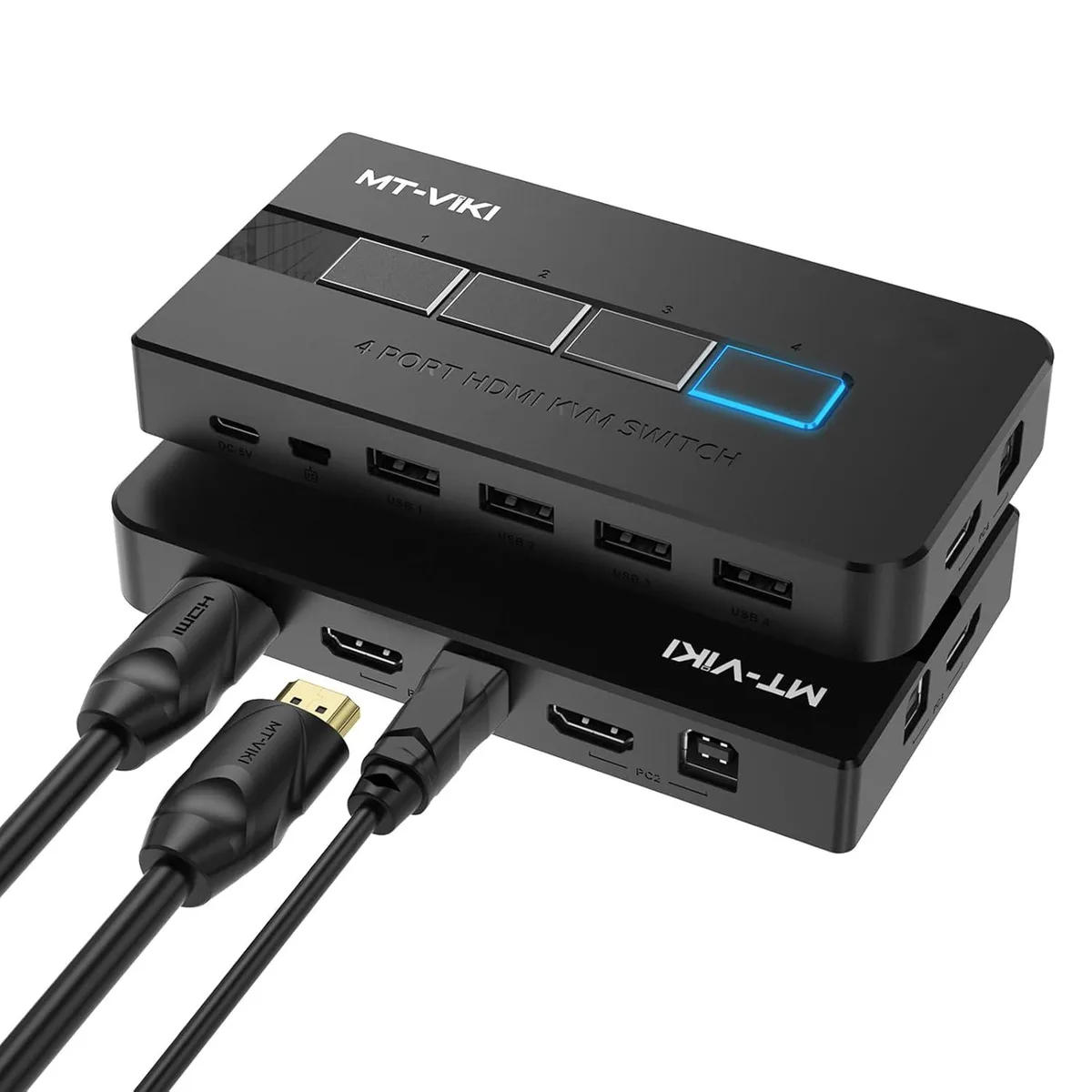 BFKK BFKK 4-Port HDMI KVM Switch 4K@30Hz USB Desktop Selector — product photo