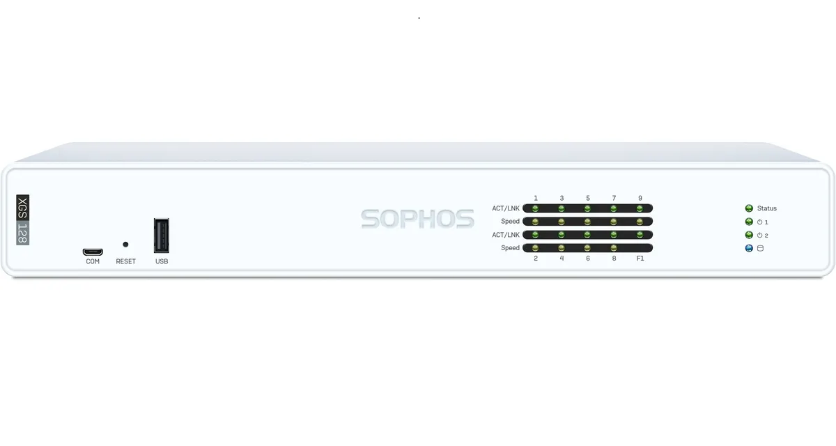 Sophos Sophos XGS 128 XG128Z00ZZPCUS firewall appliance 9x2.5G 8GB LPDDR5 64GB — product photo