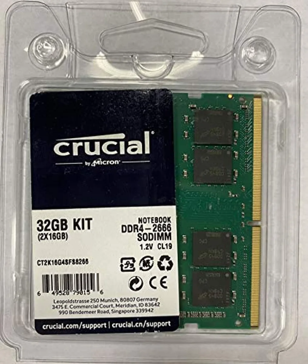 Crucial Crucial DDR4 32GB Kit 2x16GB SO-DIMM 260-pin 2666MHz CL19 1.2V — product photo