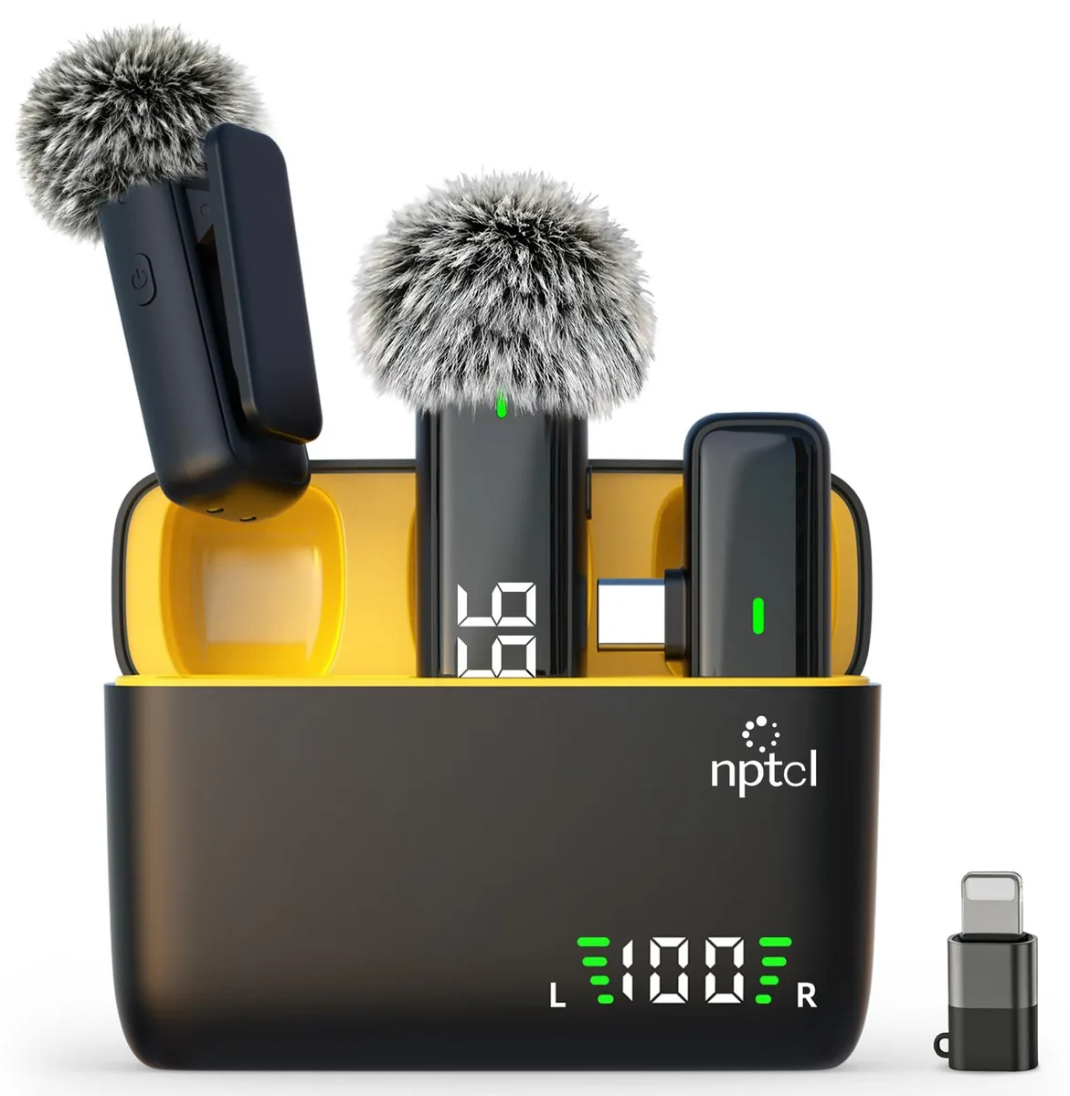  NPTCL K1 Wireless Lavalier Microphone USB-C 2-Pack Black — product photo