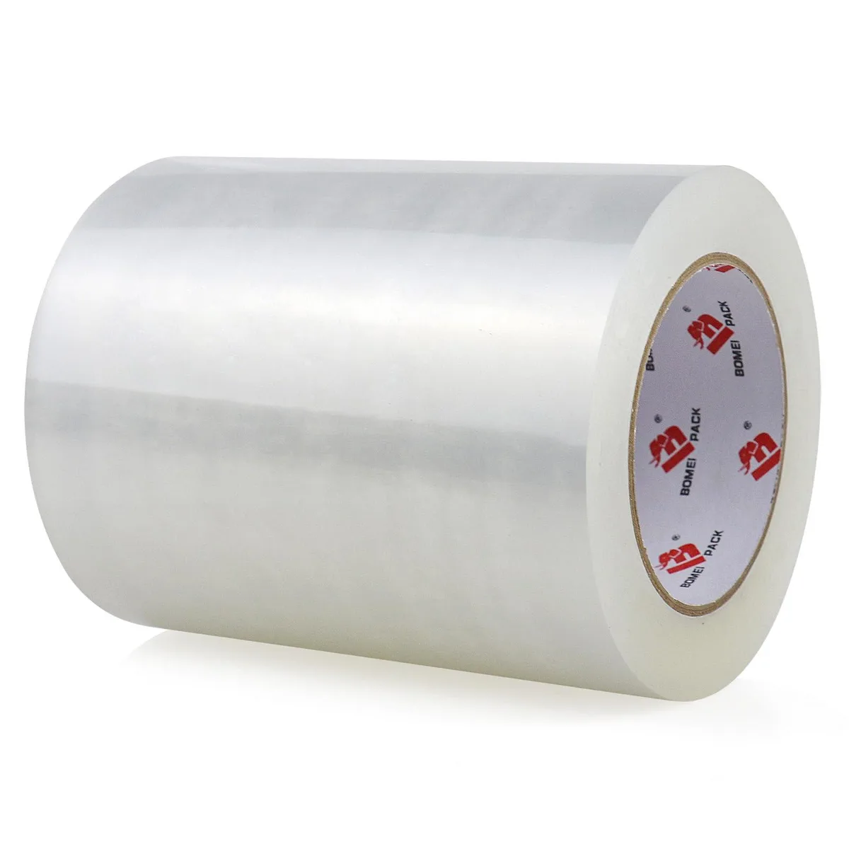 Clear 6-inch wide packaging tape roll on dispenser core