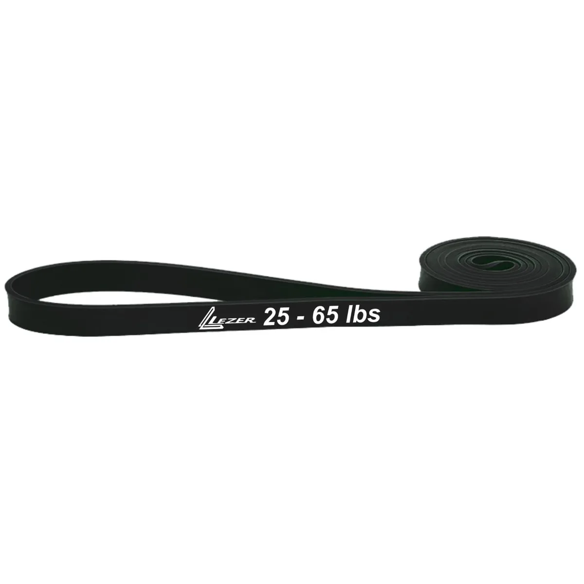 Black natural-rubber resistance loop band 16.0 by 14.8 by 0.1 in 25-65 lbs