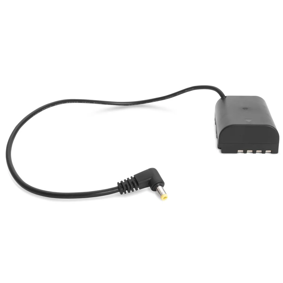 Compact black power adapter with DC cable for Panasonic GH cameras