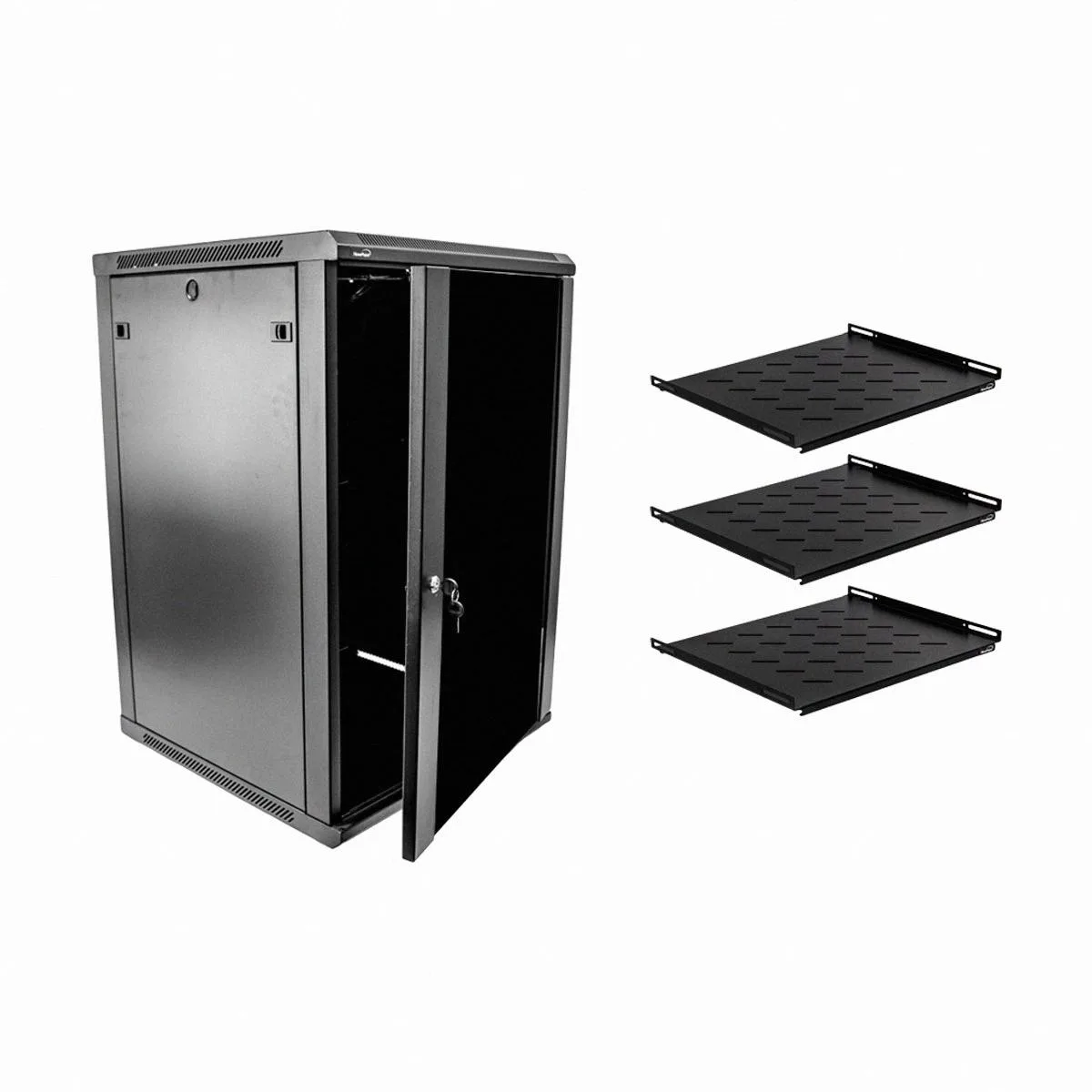 NavePoint NavePoint 18U Wallmount Server Rack 600mm Depth with Shelves, Fans — product photo