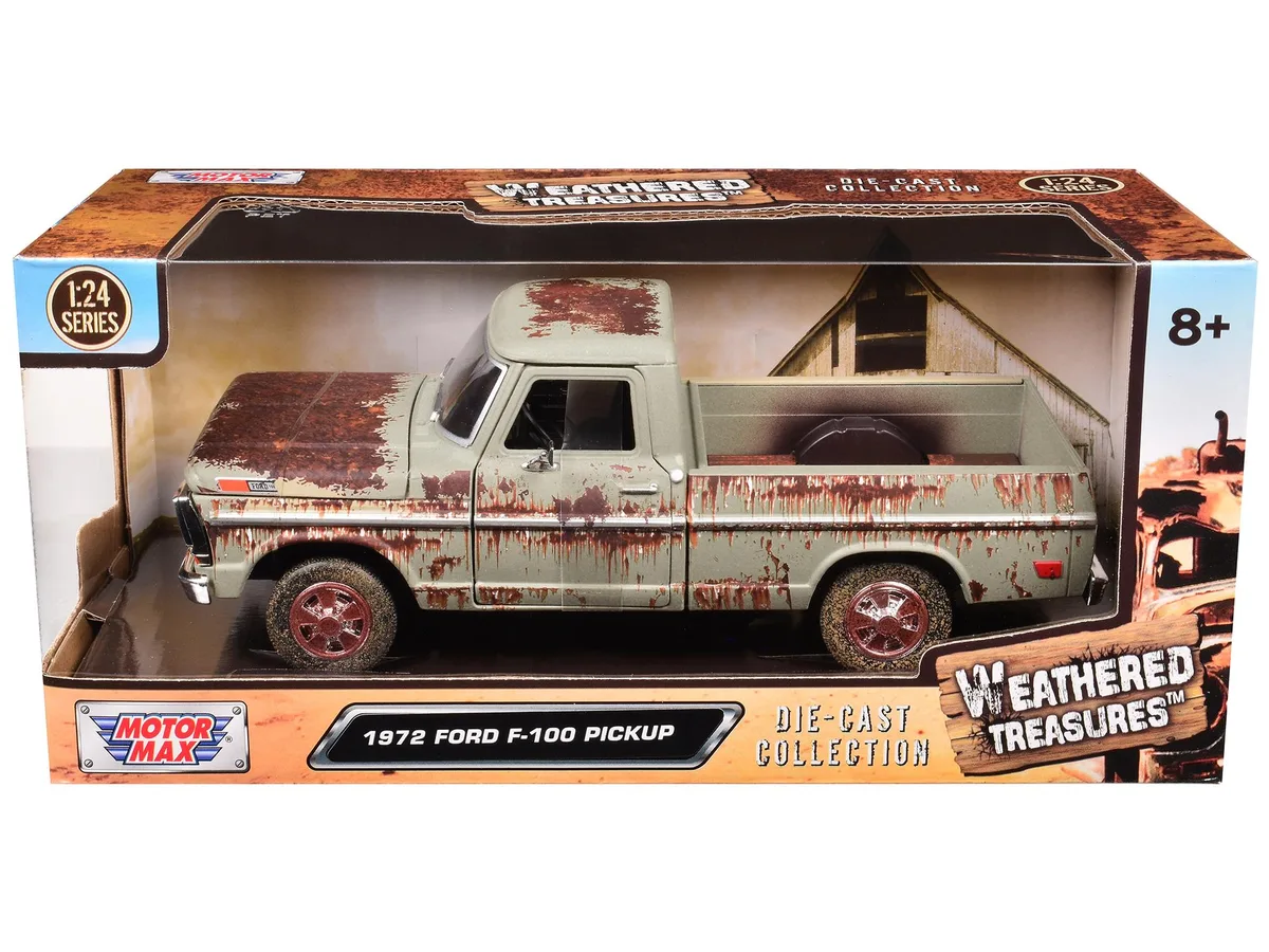 MOTORMAX MOTORMAX 1972 Ford F-100 Pickup Truck Beige Rusted Weathered Treasures 1/24 Diecast Hobby Collectible — product photo