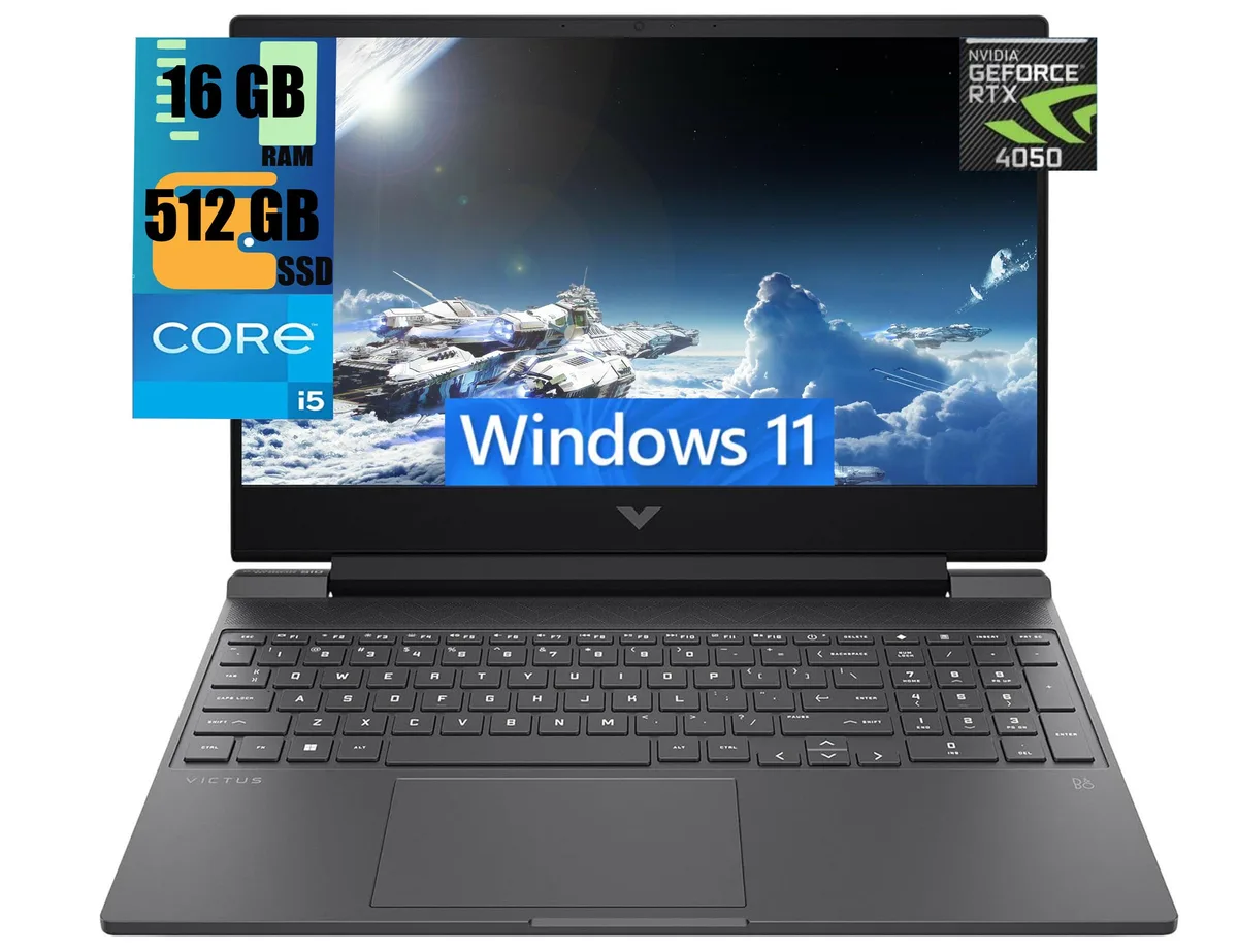 HP HP Victus 15 Raider Black i5-13420H RTX 4050 16GB 512GB gaming laptop — product photo
