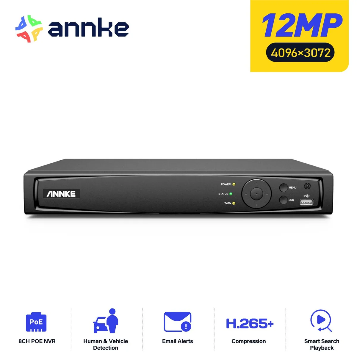 Annke Annke Ultra 12MP 8CH PoE NVR 0TB surveillance security system — product photo