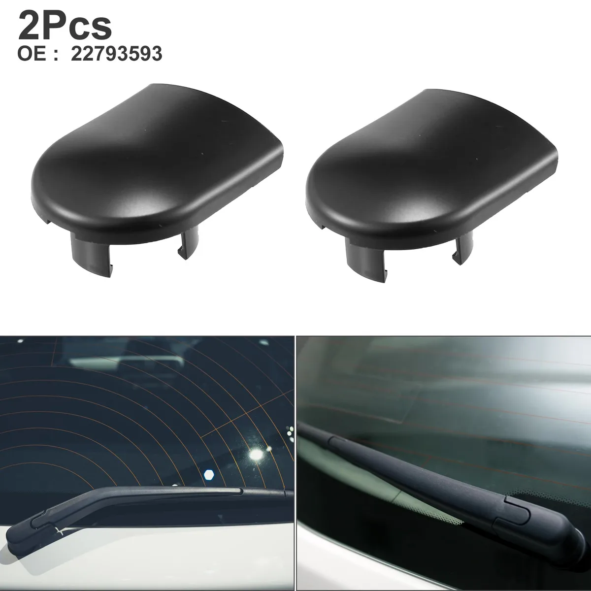 Unique-Bargains Unique-Bargains Rear Wiper Arm Nut Cover Cap Buick Cadillac 2pcs Black — product photo