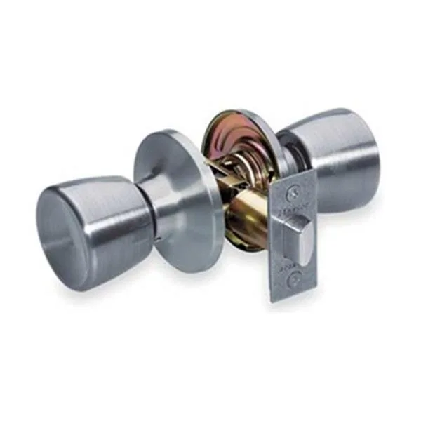 Tulip style passage knob lockset in satin nickel finish