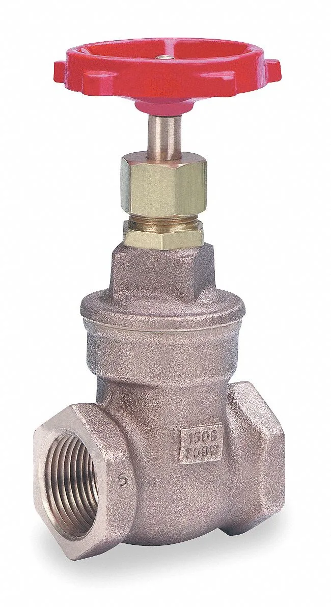 Bronze gate valve with hand wheel, quarter-inch FNPT connections