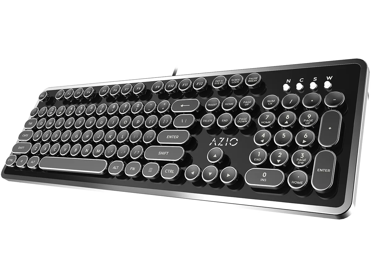 AZIO AZIO MK-Retro Black Wired Mechanical Keyboard Tactile Switches Retro Design — product photo