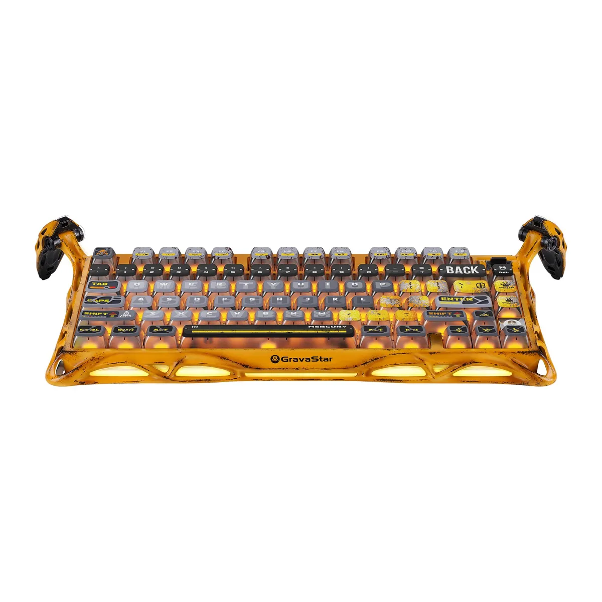 GravaStar GravaStar K1 PRO Battle-Worn Yellow gaming keyboard — product photo