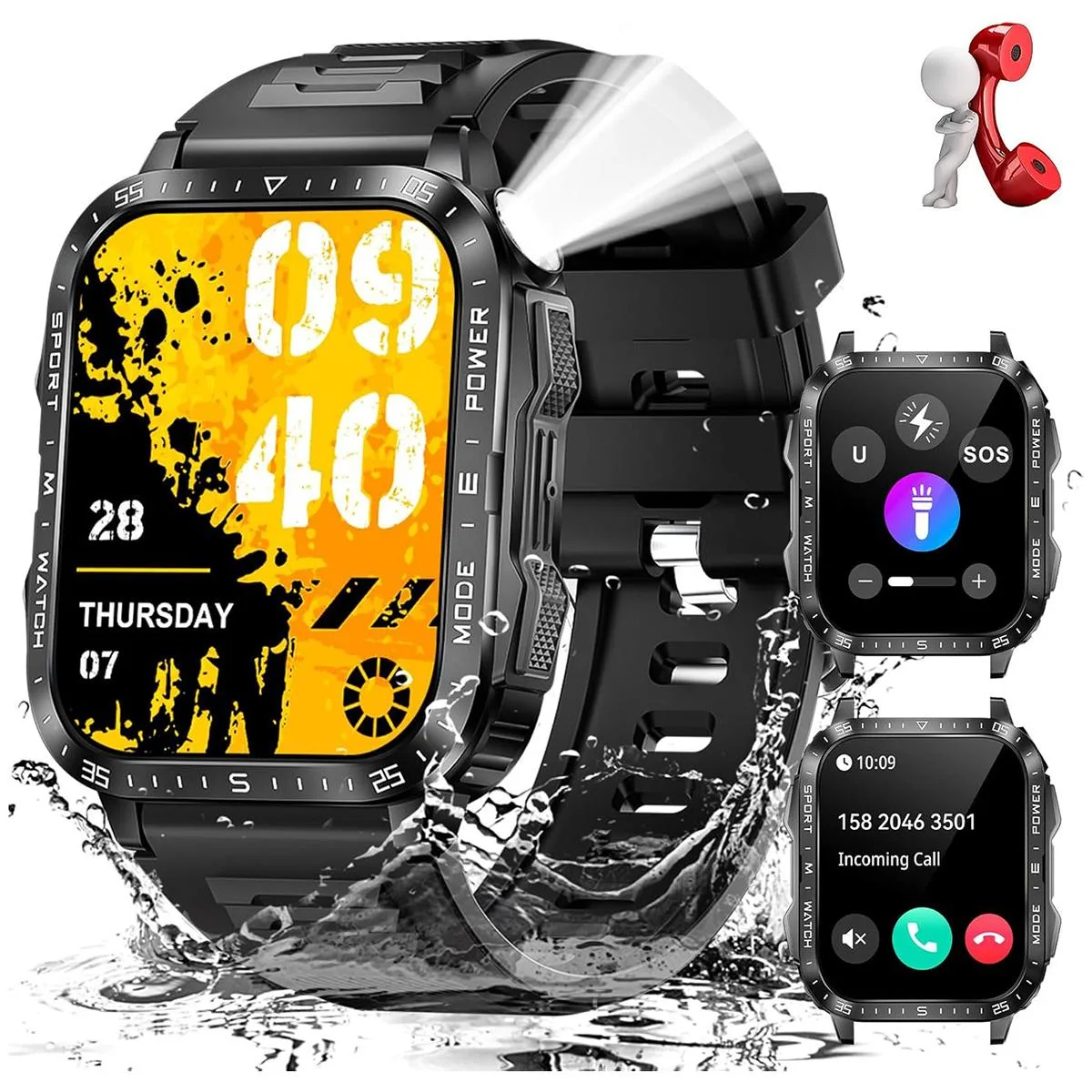 Hitoor Hitoor KT79 Smart Watch Black 2.0" 430mAh IP67 Bluetooth 5.3 — product photo