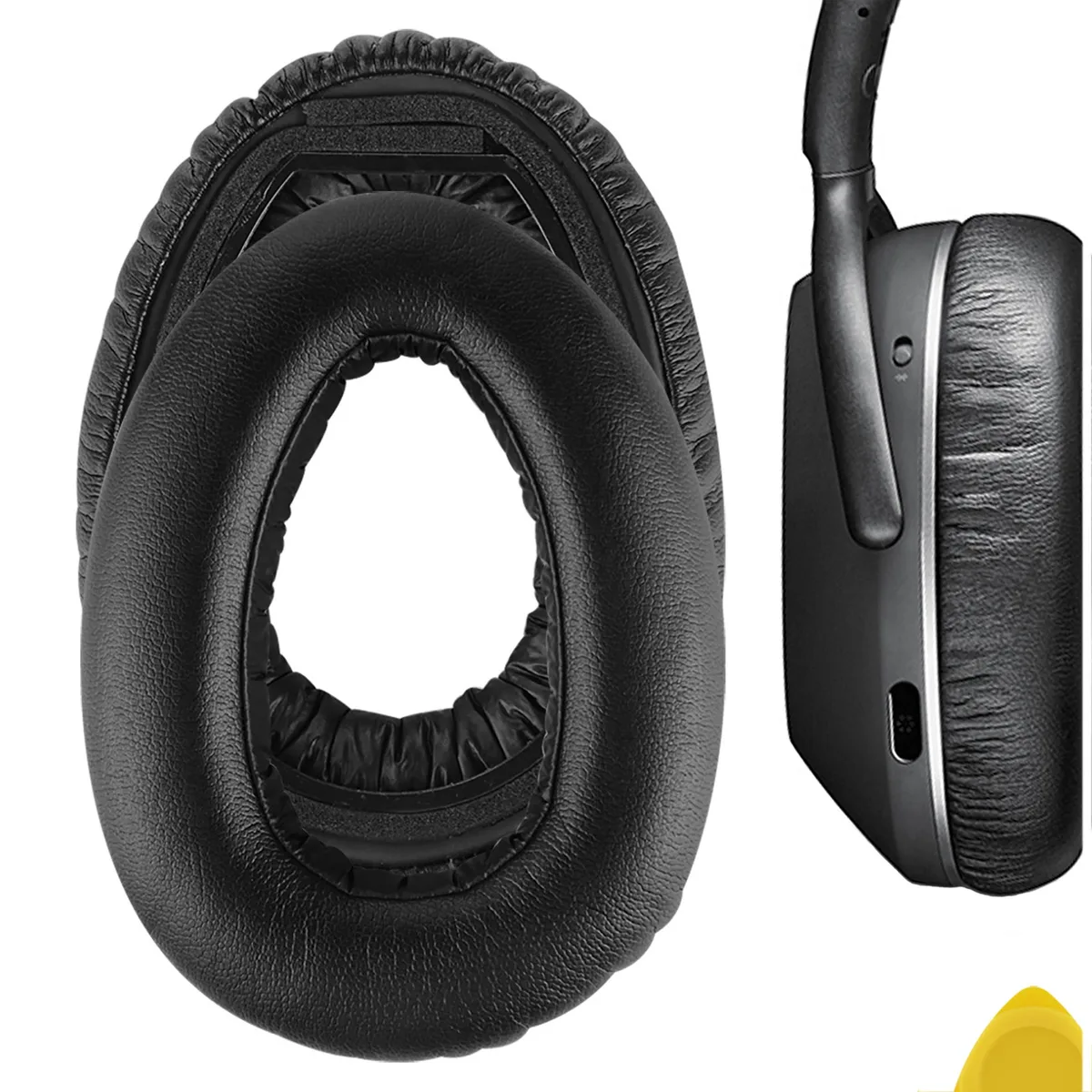 Geekria Geekria QuickFit Protein Leather Ear Pads for Sennheiser PXC 550 550-II MB 660 (Black) — product photo