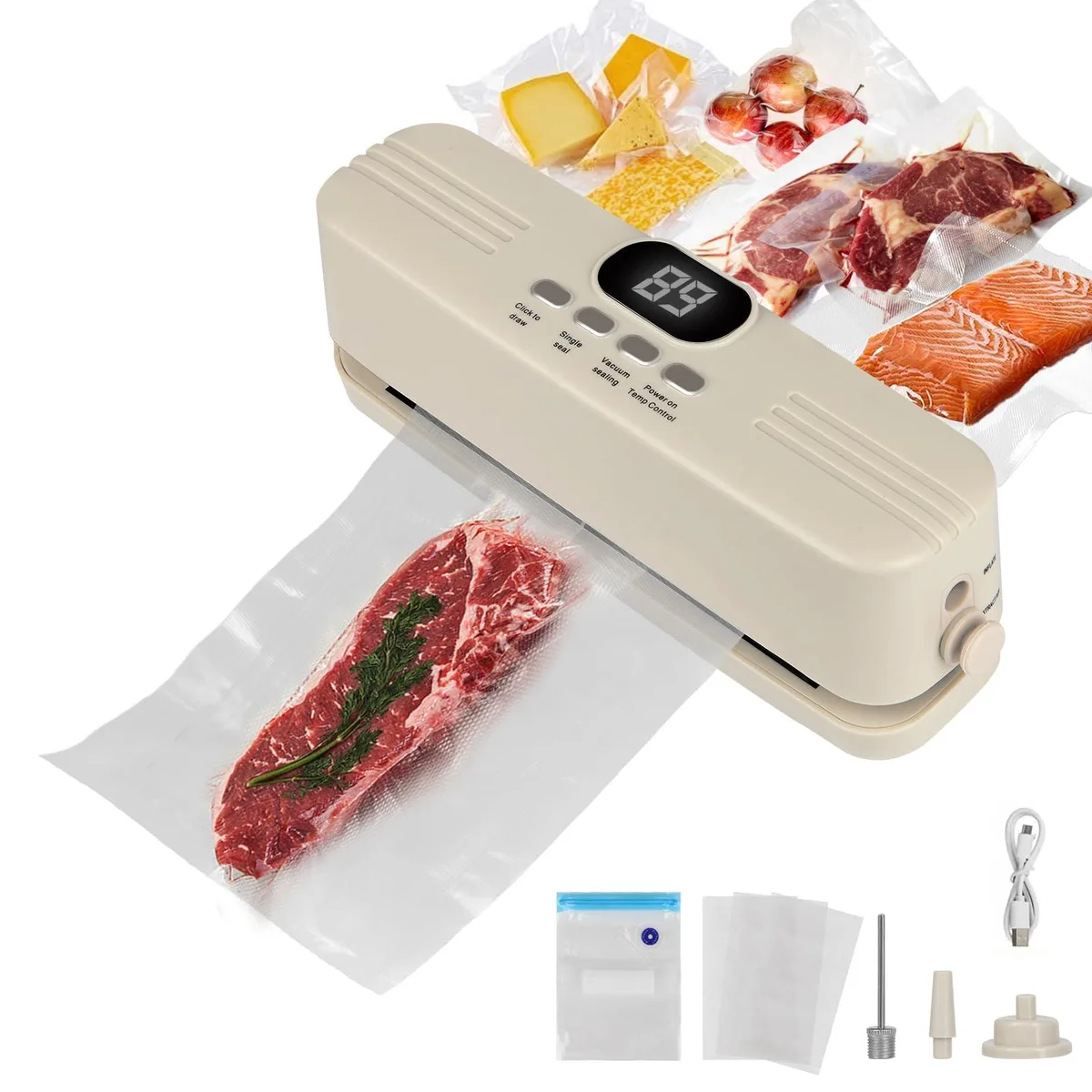  FoodSaver W Eazify Mini Cordless Vacuum Sealer (White) — product photo