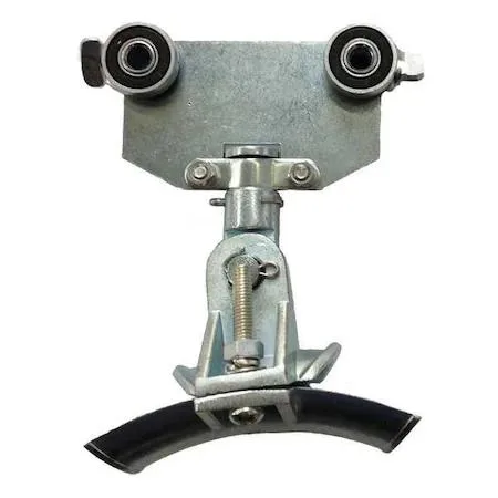 Silver aluminum trolley with galvanized steel wheels for round cable