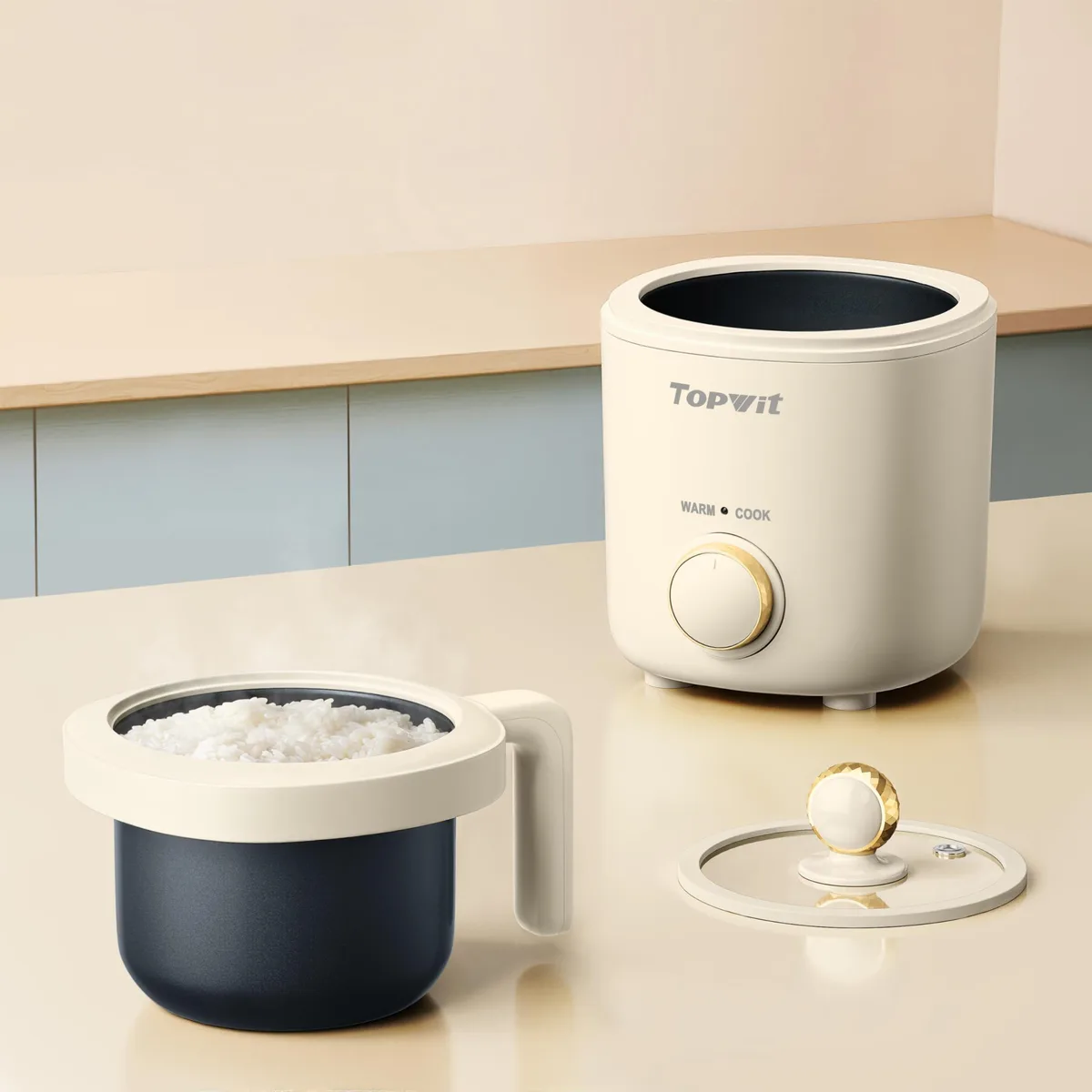  TopWit XK-F1203B-2 1.2L Rice Cooker Beige — product photo