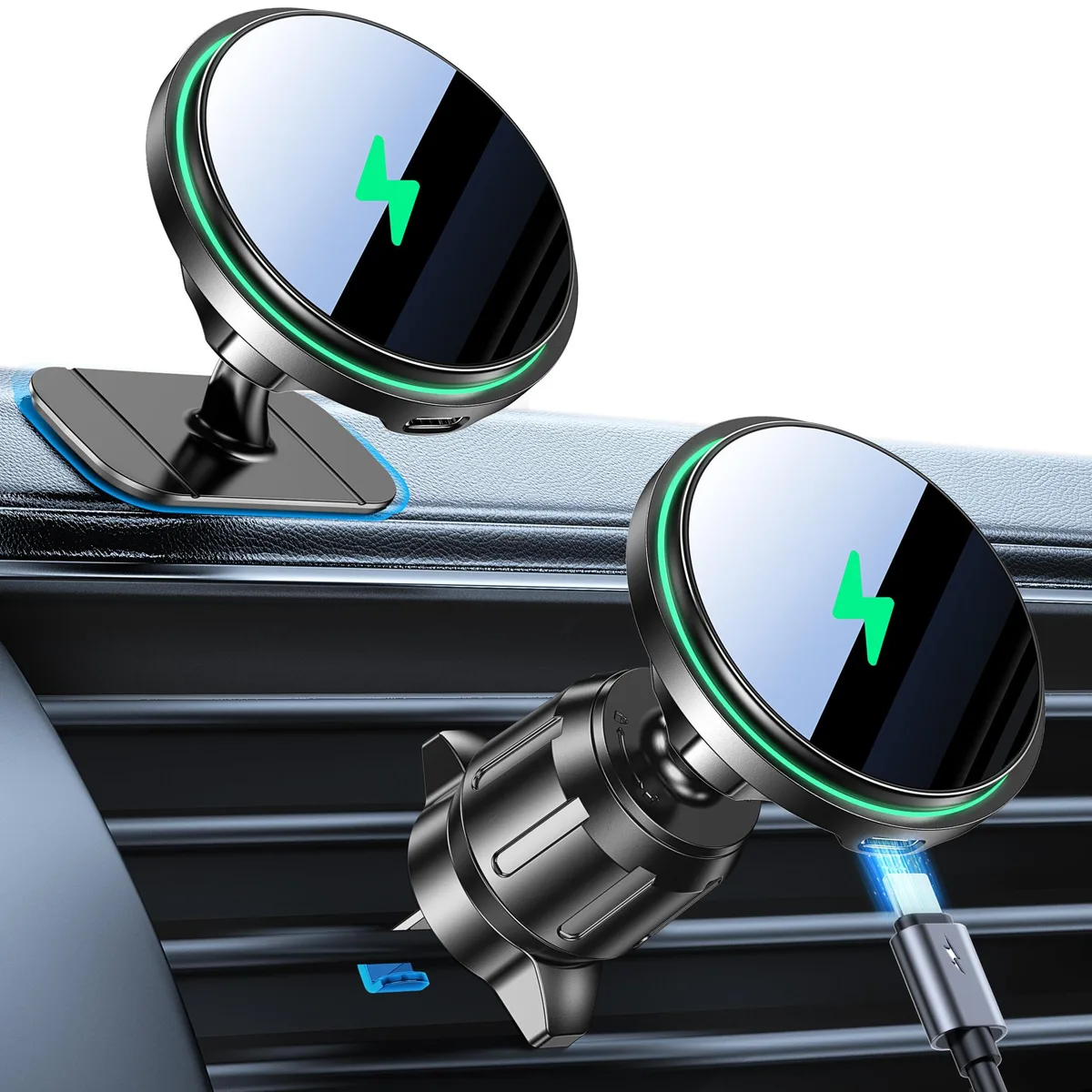 Coolpow 15W MagSafe Car Mount Charger — product photo