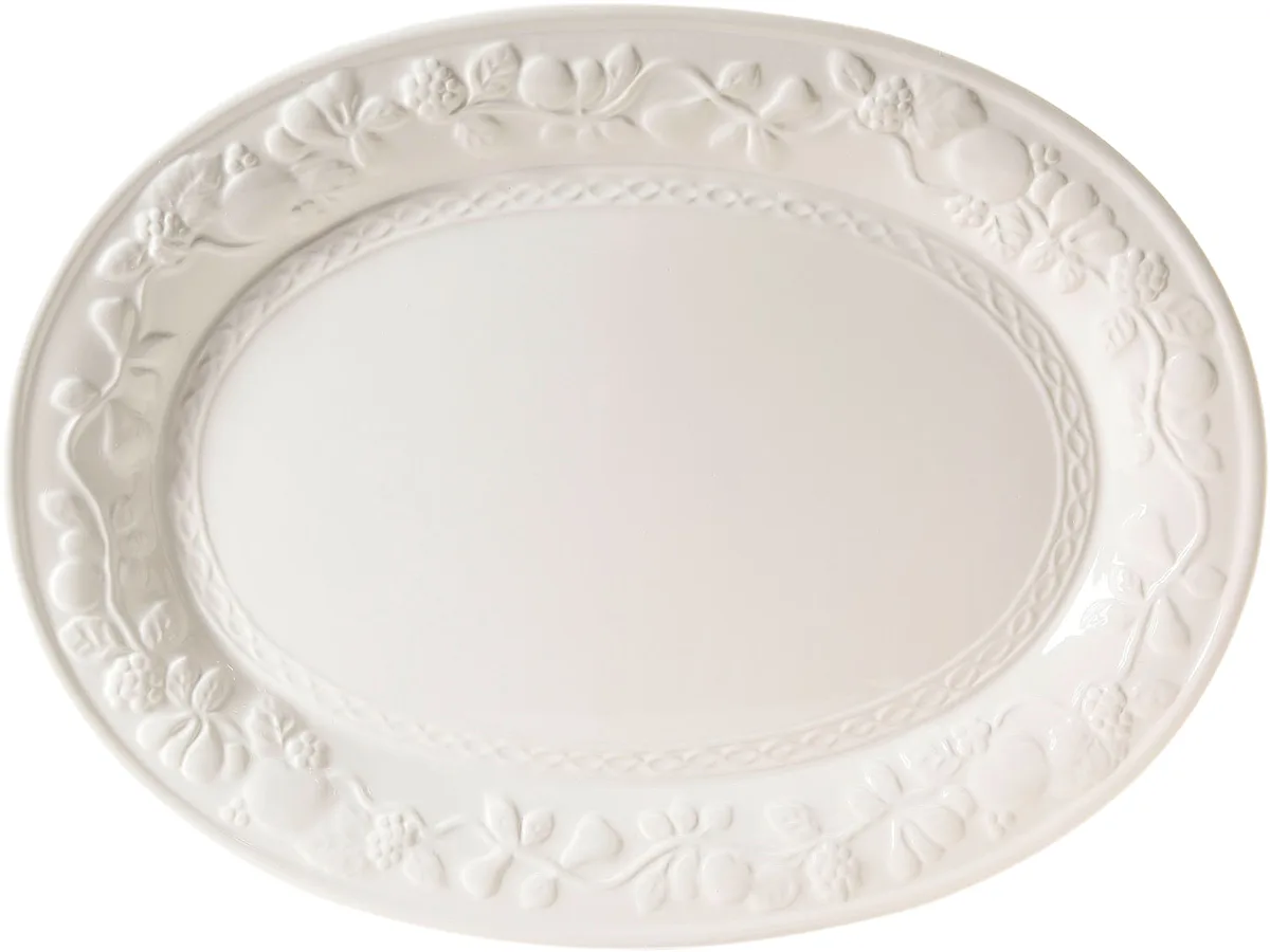 Gibson Gibson 2021.01 Fruitful 18.75in Oval Platter White — product photo