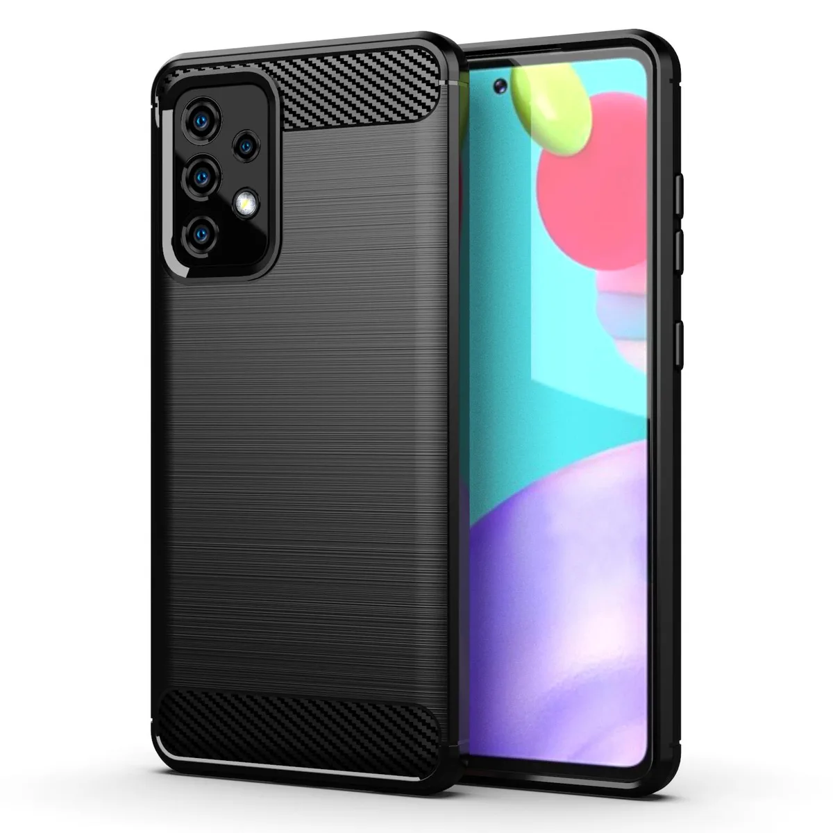 Nakedcellphone Nakedcellphone Flexible Carbon Fiber Pattern Case Cover for Samsung Galaxy A52 5G — product photo