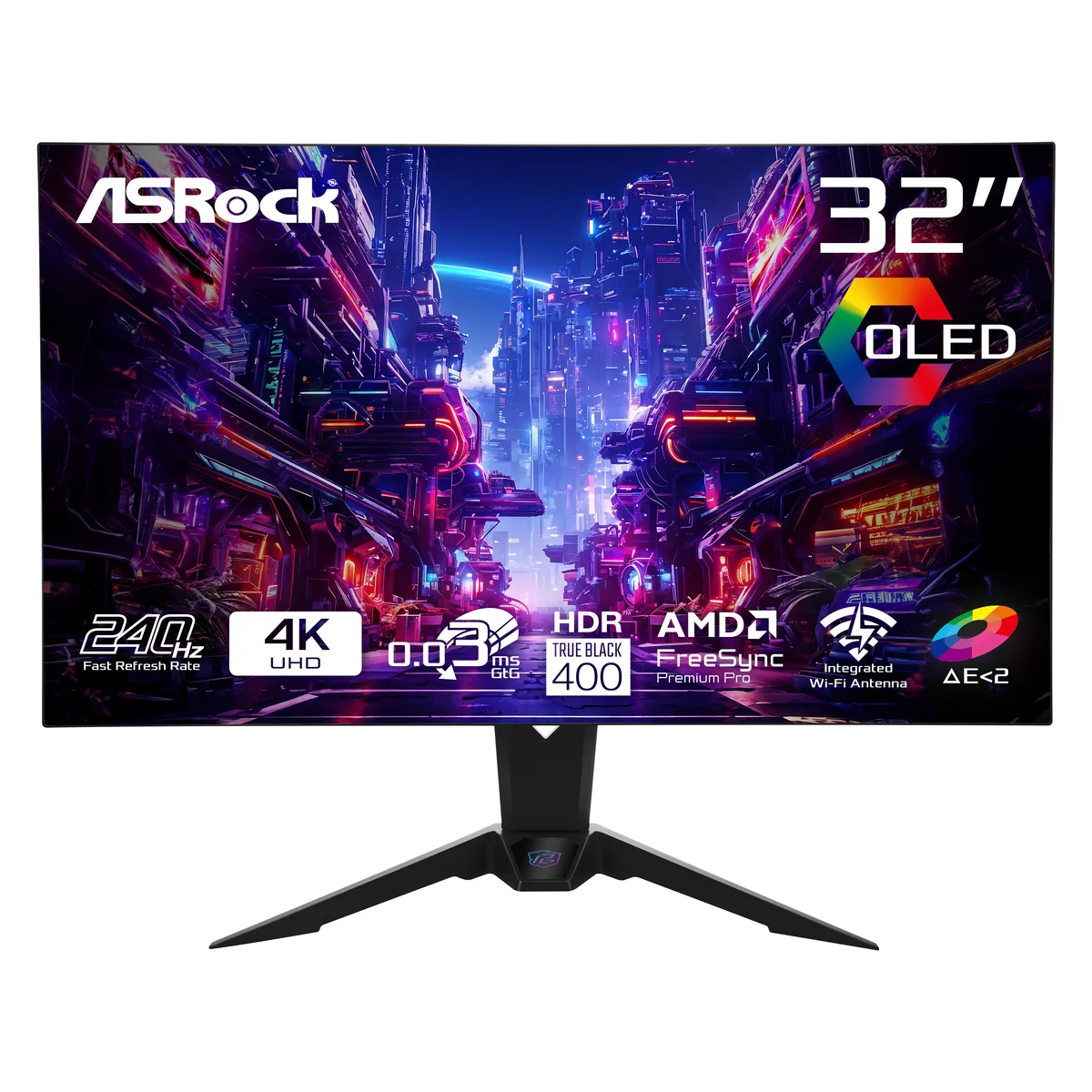 ASRock Phantom Gaming ASRock Phantom Gaming PGO32UFS 32" OLED 4K 240Hz/480Hz gaming monitor — product photo