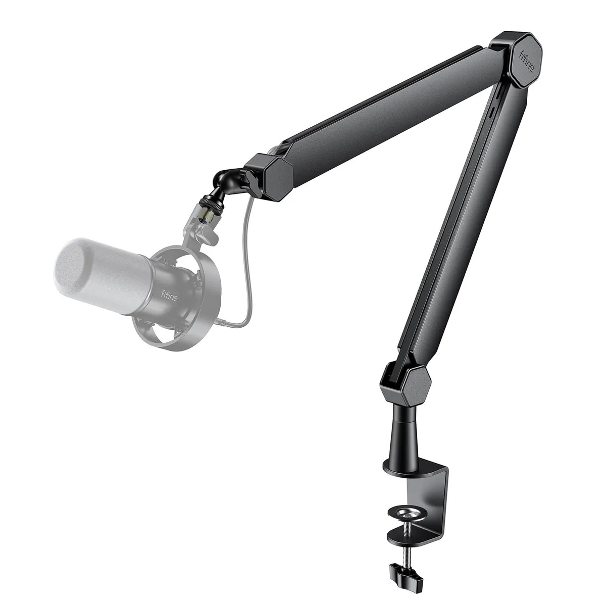 FIFINE BM66 Microphone Boom Arm Stand 34.25 inch Black — product photo