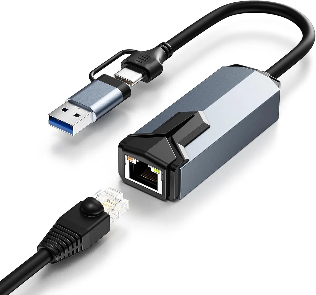 WRIARICH WRIARICH USB 3.0 & Type-C to 2.5Gbps Ethernet Adapter — product photo