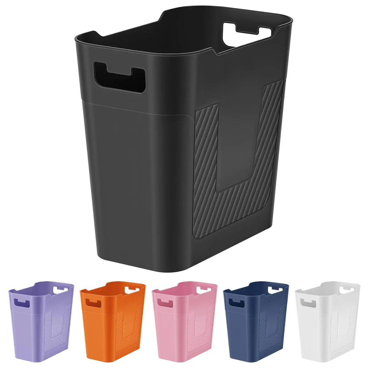 Three white rectangular plastic bins 2.2 gallon capacity 10.9 by 6.5 by 10.3 inches