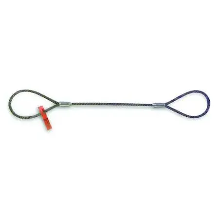 Steel wire rope sling with eye ends, twenty feet long