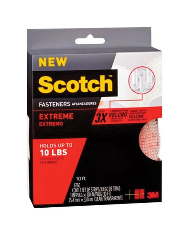 3M 3M RF6760 Extreme Fasteners Clear 1" x 10 ft — product photo