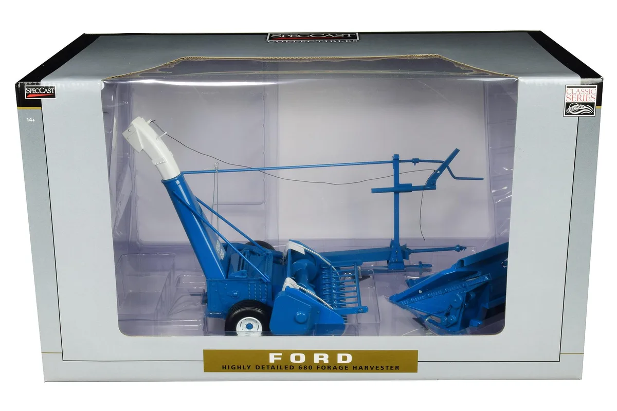 SpecCast Collectibles SpecCast Collectibles Ford 680 Forage Harvester Blue Classic Series 1/16 Diecast Hobby Collectible — product photo