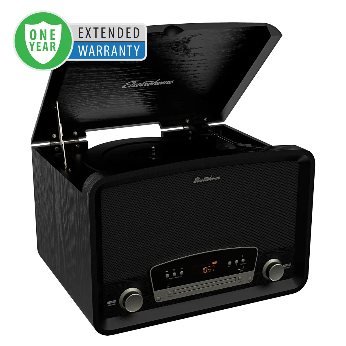 ELECTROHOME ELECTROHOME RR75BW1 7-in-1 Turntable Black — product photo