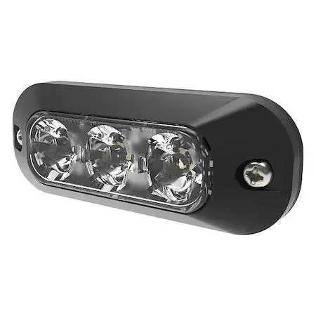 Compact amber LED warning light with permanent mount base