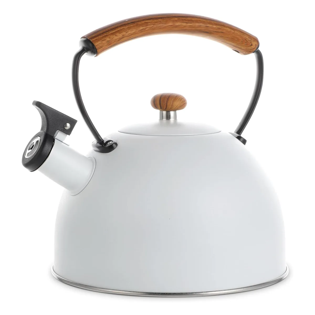 MegaChef MegaChef 3.2 Quart Whistling Tea Kettle, Matte White — product photo