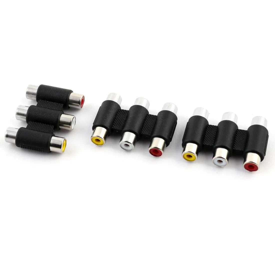 Unique-Bargains Unique-Bargains 3 RCA Female Coupler Adapter Black 3pcs — product photo