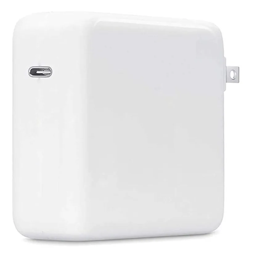 White rectangular USB-C power adapter with cable
