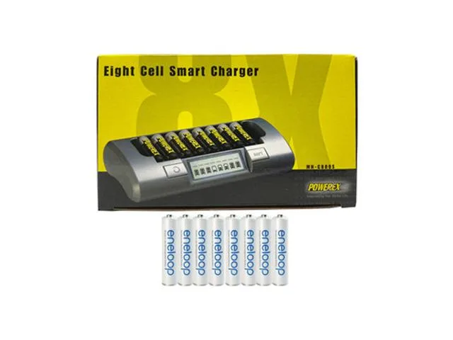 Panasonic Panasonic MH-C800S charger with 8 AAA 800 mAh batteries — product photo