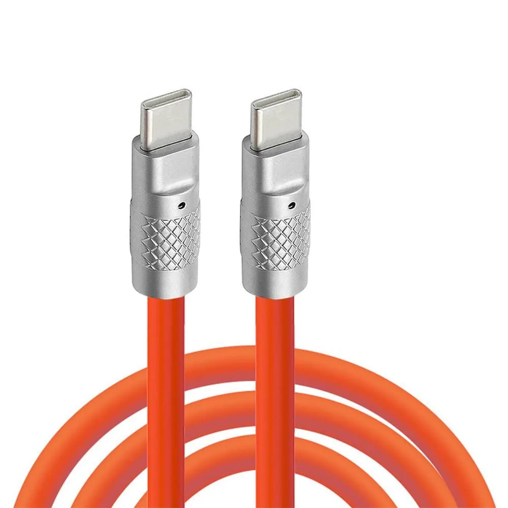 Fervit Fervit USB-C to USB-C Liquid Silicone 120W USB 2.0 Orange Cable 1M — product photo