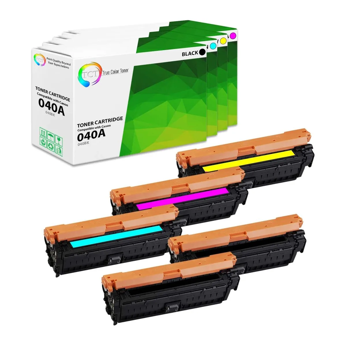 True Color Toner True Color Toner 040A 5-pack toner cartridges — product photo